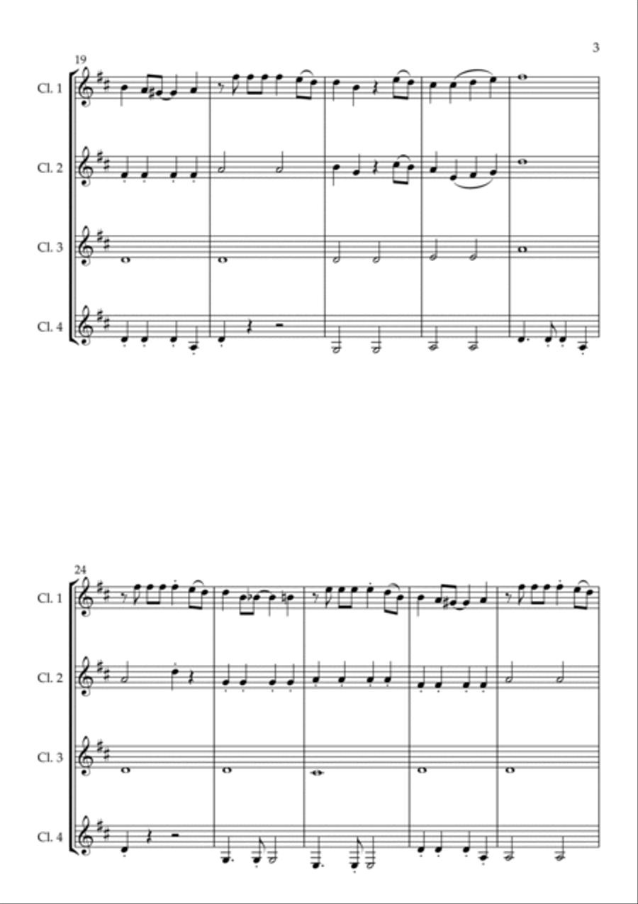 Feliz Navidad Woodwind Quartet scores gallery preview page 3