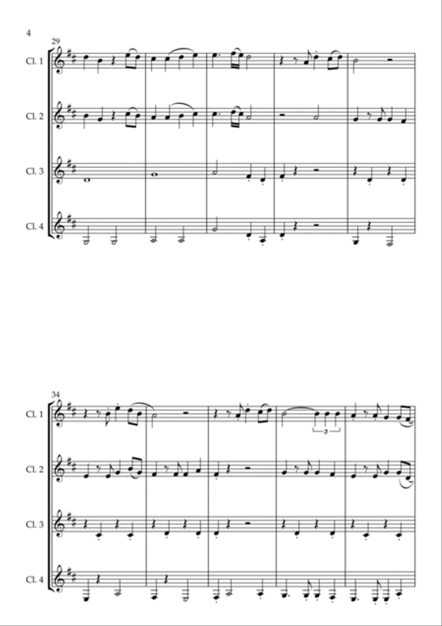 Feliz Navidad Woodwind Quartet scores gallery preview page 4