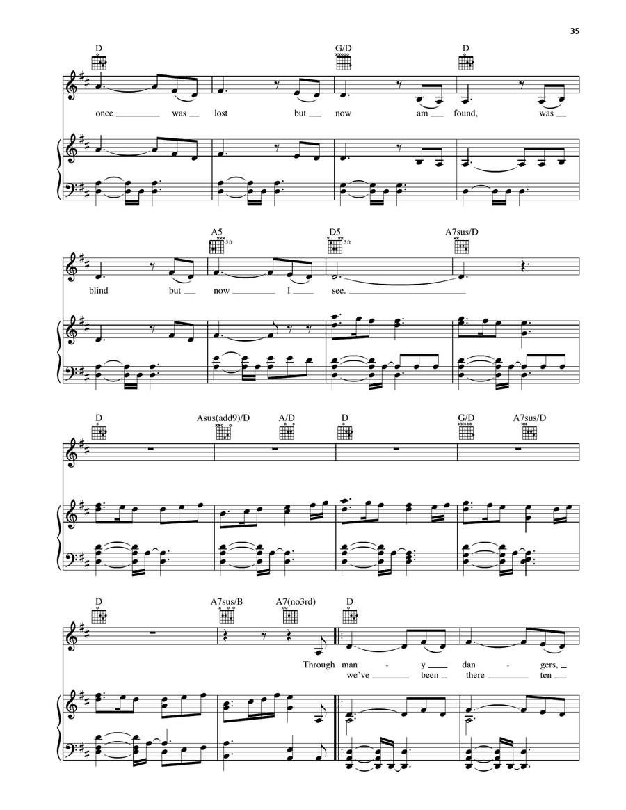 Amazing Grace Amazing Grace Piano, Vocal, Guitar scores gallery preview page 2