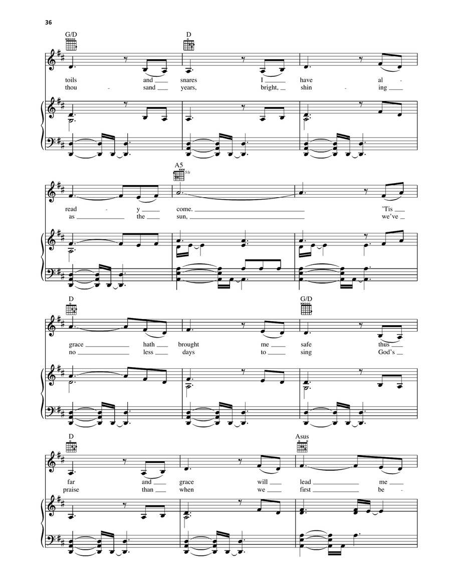 Amazing Grace Amazing Grace Piano, Vocal, Guitar scores gallery preview page 3