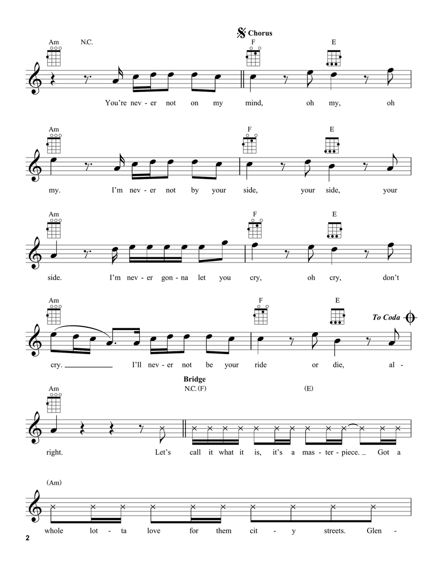 Nobody Like U (from Turning Red) Ukulele scores gallery preview page 2