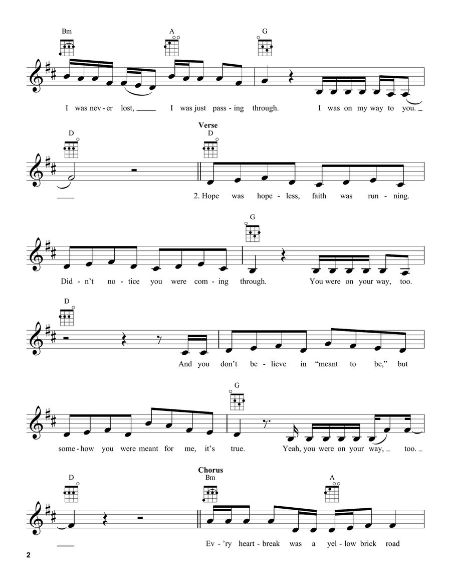 On My Way (from Marry Me) Ukulele scores gallery preview page 2