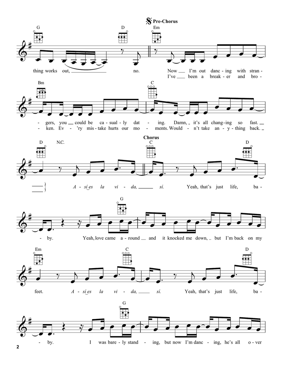 Bam Bam (feat. Ed Sheeran) Ukulele scores gallery preview page 2