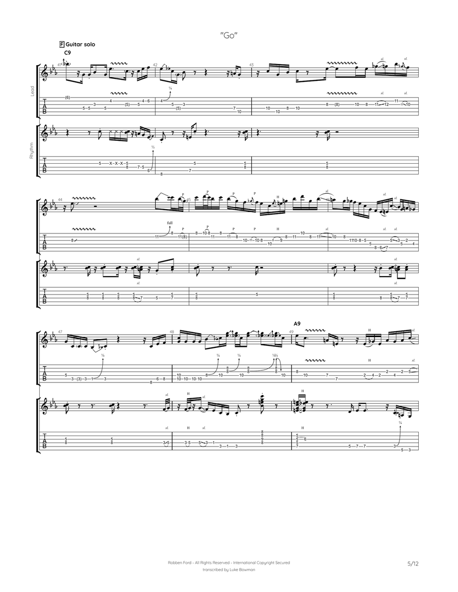 Go Go Electric Guitar scores gallery preview page 5