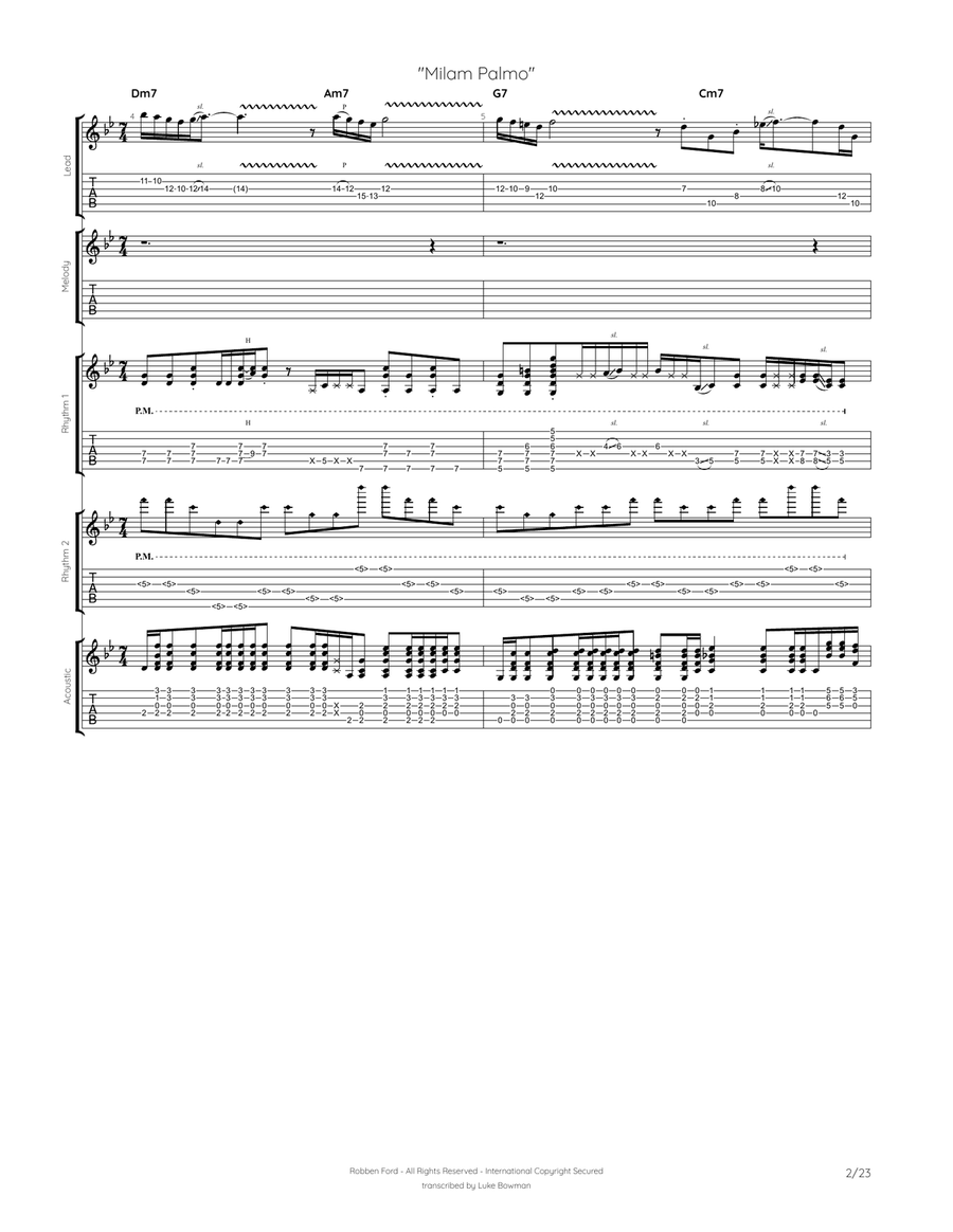 Milam Palmo Milam Palmo Electric Guitar scores gallery preview page 2