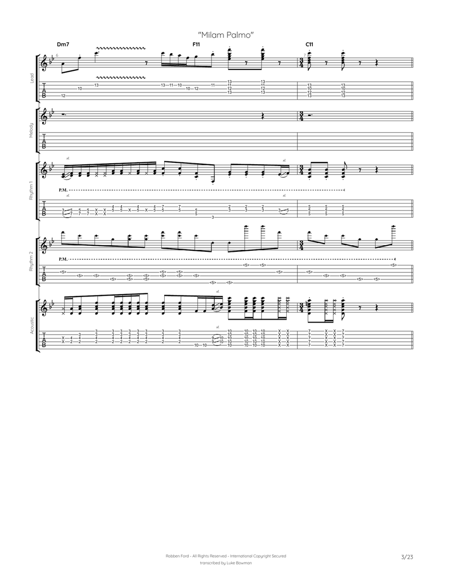 Milam Palmo Milam Palmo Electric Guitar scores gallery preview page 3