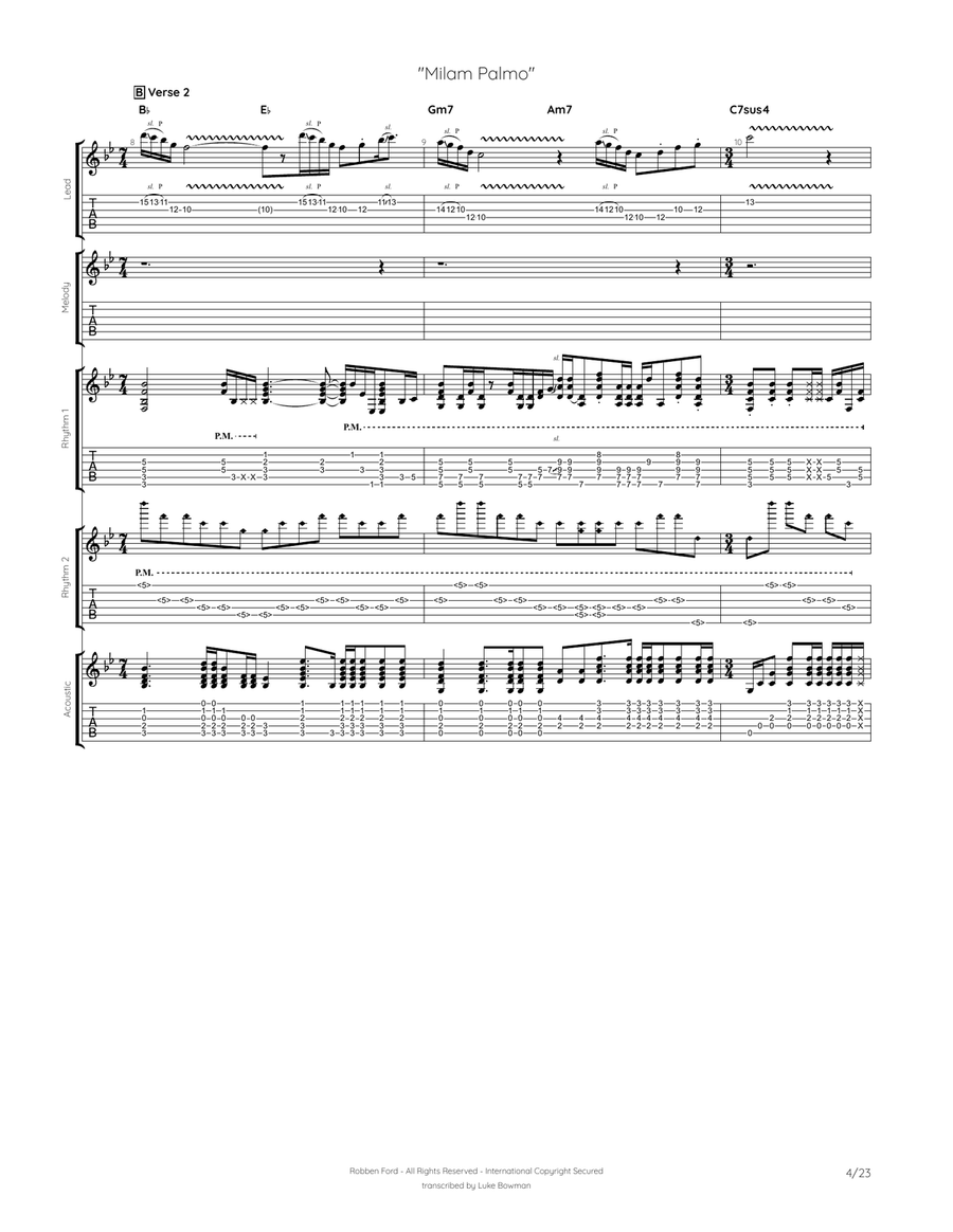 Milam Palmo Milam Palmo Electric Guitar scores gallery preview page 4