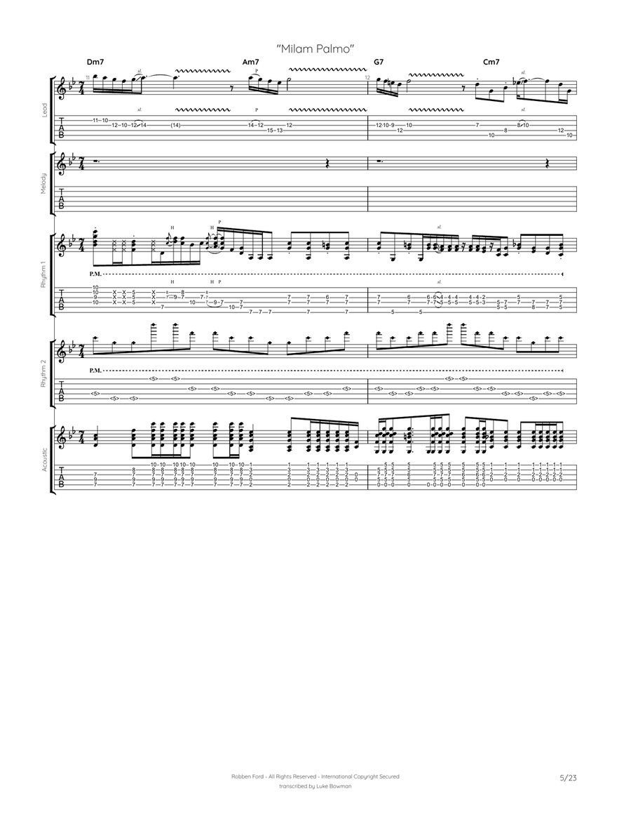 Milam Palmo Milam Palmo Electric Guitar scores gallery preview page 5