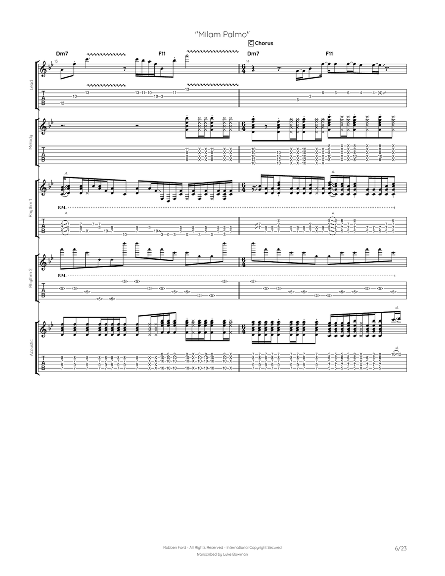 Milam Palmo Milam Palmo Electric Guitar scores gallery preview page 6