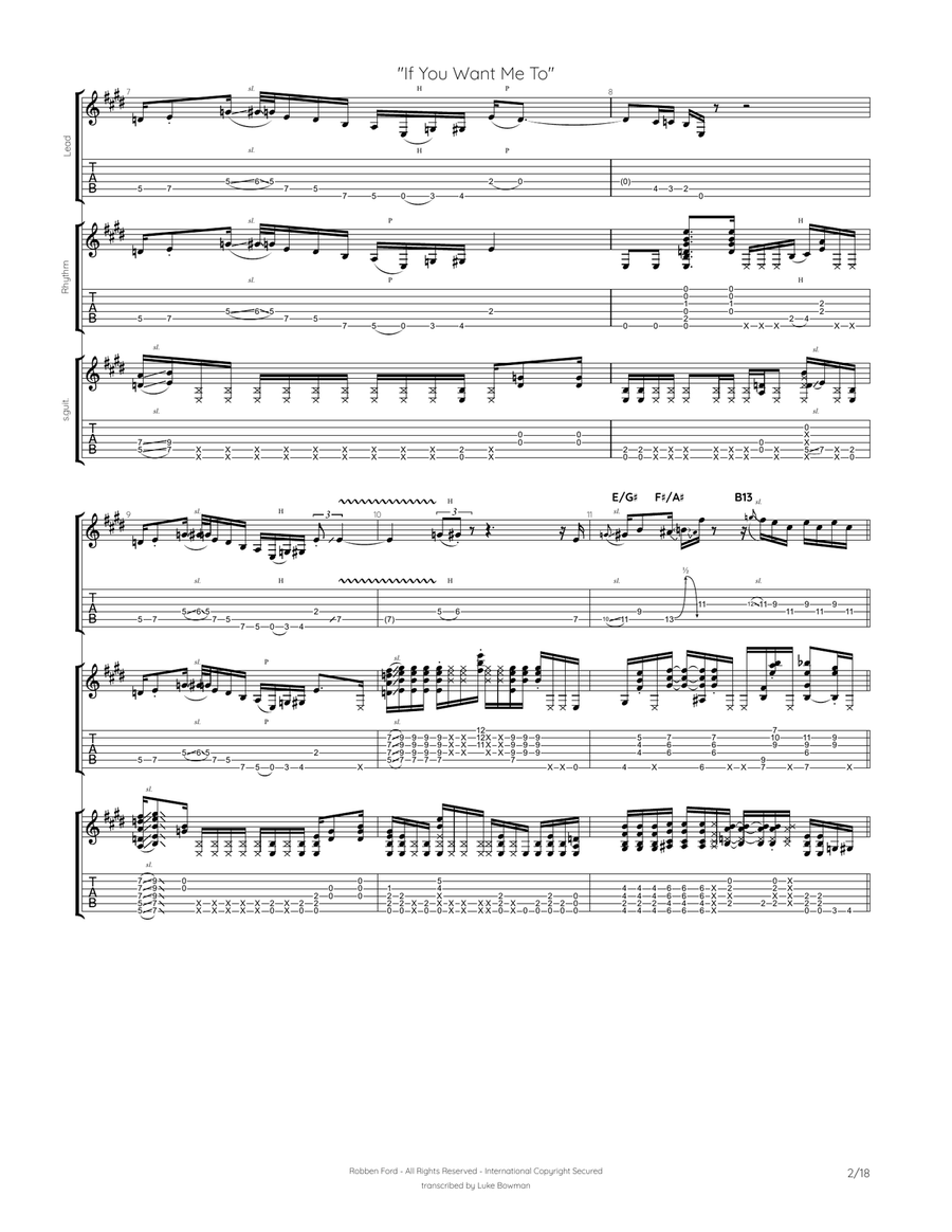 If You Want Me To If You Want Me To Electric Guitar scores gallery preview page 2
