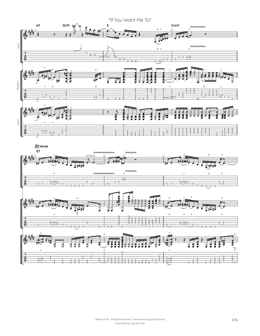 If You Want Me To If You Want Me To Electric Guitar scores gallery preview page 4