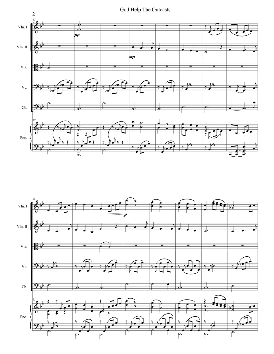God Help The Outcasts God Help The Outcasts String Orchestra scores gallery preview page 2
