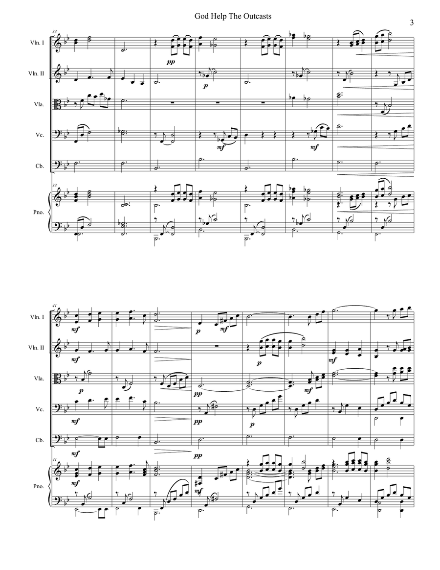 God Help The Outcasts God Help The Outcasts String Orchestra scores gallery preview page 3