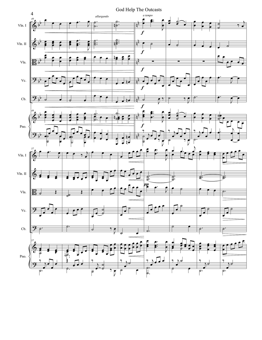 God Help The Outcasts God Help The Outcasts String Orchestra scores gallery preview page 4