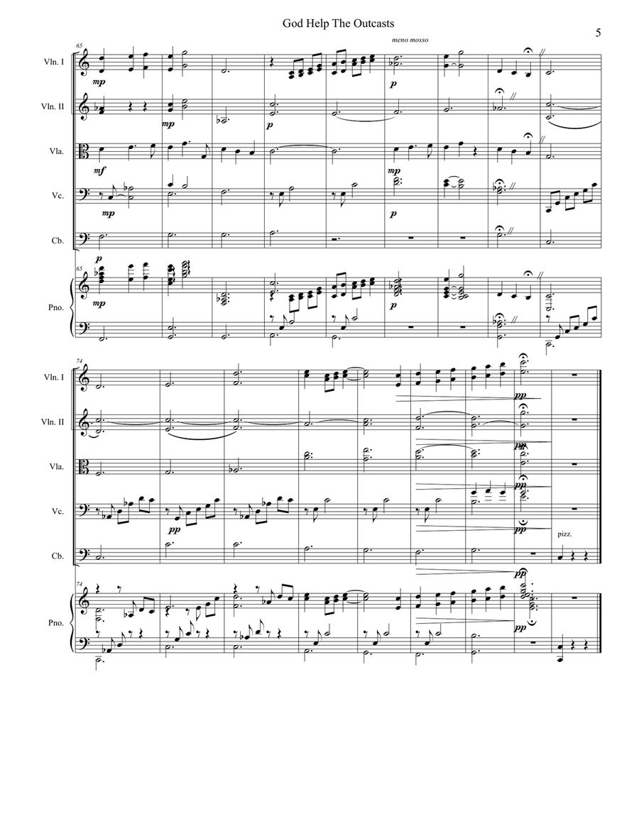 God Help The Outcasts God Help The Outcasts String Orchestra scores gallery preview page 5