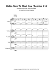 Hello, Nice To Meet You (reprise #1) - Score Only