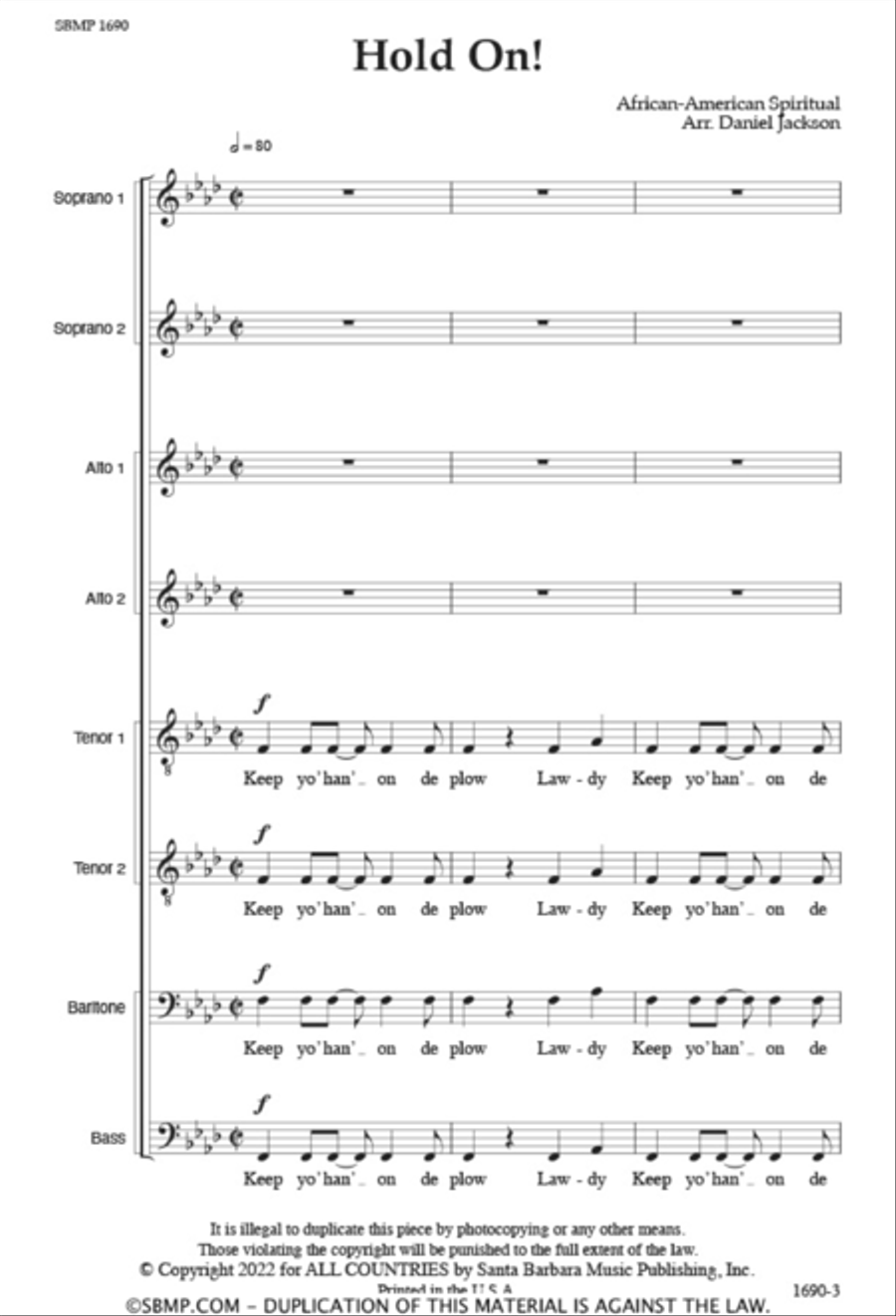 Hold On - SSAATTBB Hold On - SSAATTBB SSAATTBB scores gallery preview page 2