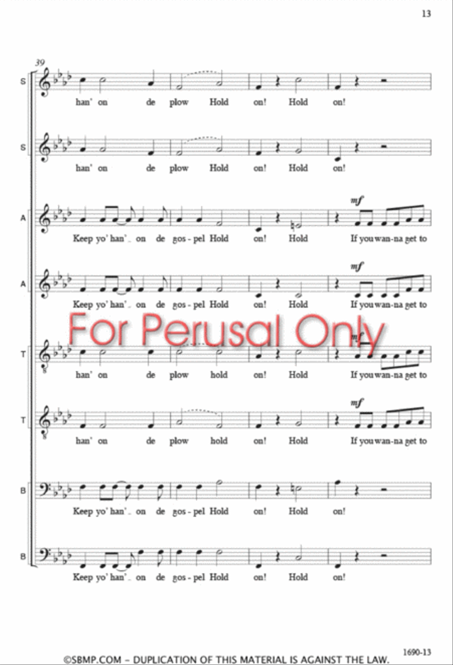 Hold On - SSAATTBB Hold On - SSAATTBB SSAATTBB scores gallery preview page 12
