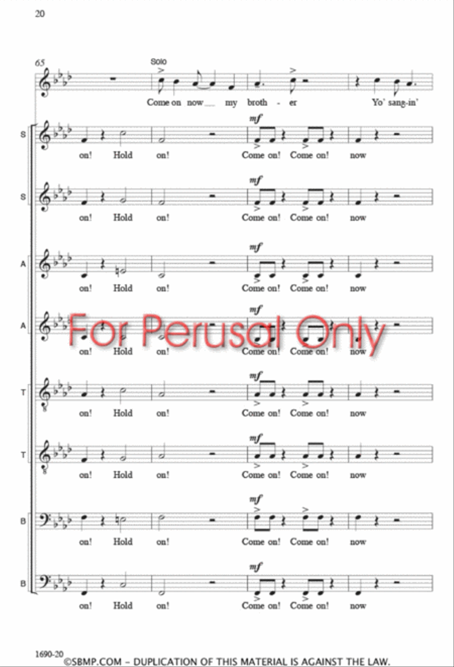 Hold On - SSAATTBB Hold On - SSAATTBB SSAATTBB scores gallery preview page 19