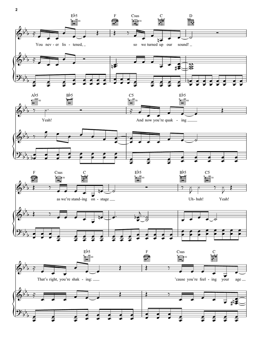 Can You Smell Us Now (from Diary of a Wimpy Kid: Rodrick Rules) Piano, Vocal, Guitar scores gallery preview page 2