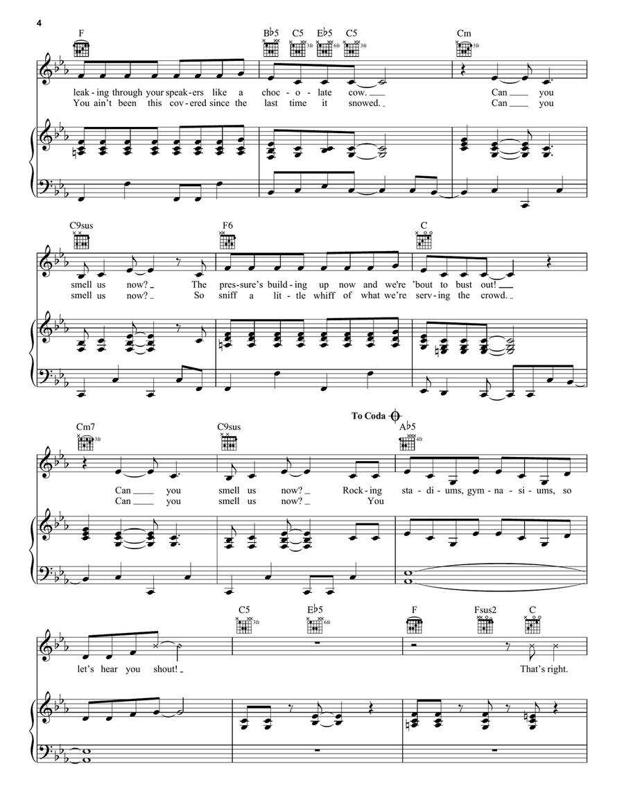 Can You Smell Us Now (from Diary of a Wimpy Kid: Rodrick Rules) Piano, Vocal, Guitar scores gallery preview page 4