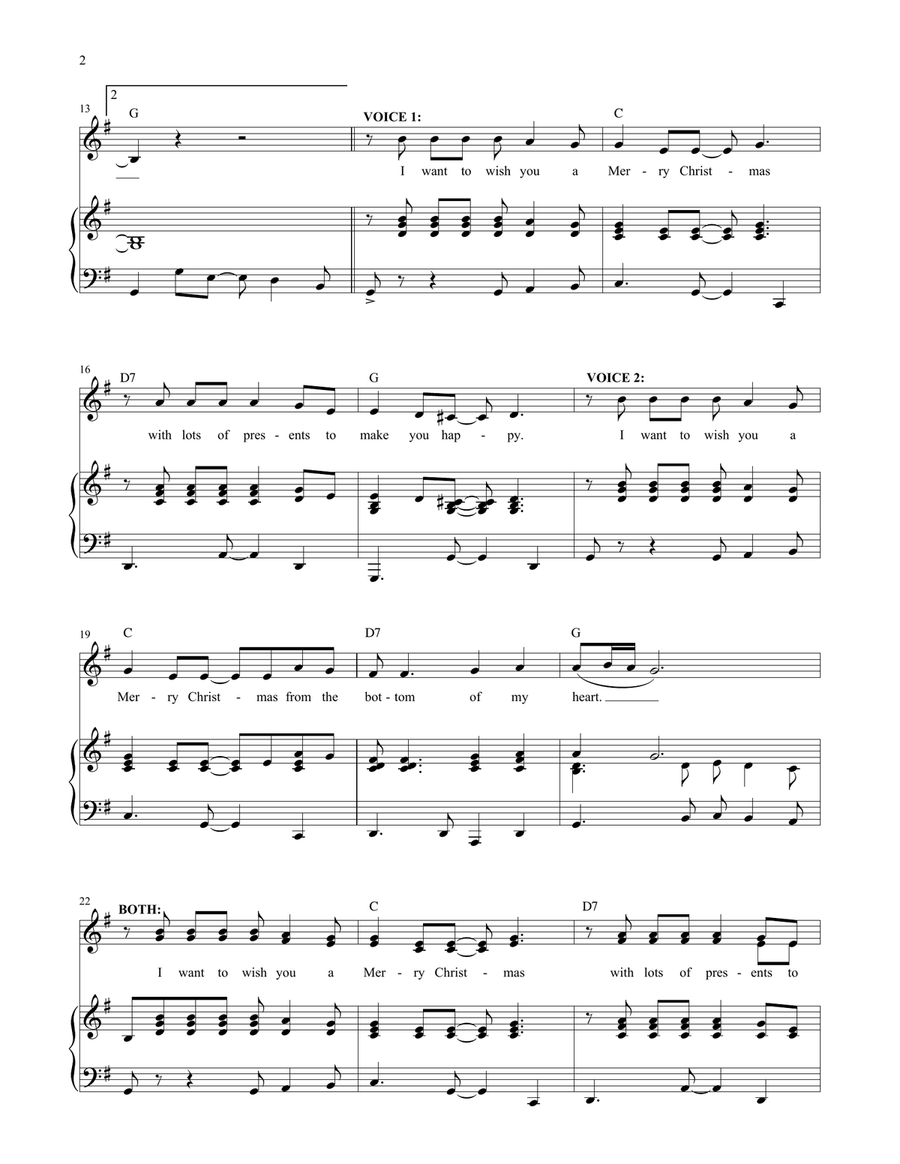 Feliz Navidad Feliz Navidad Vocal Duet scores gallery preview page 2