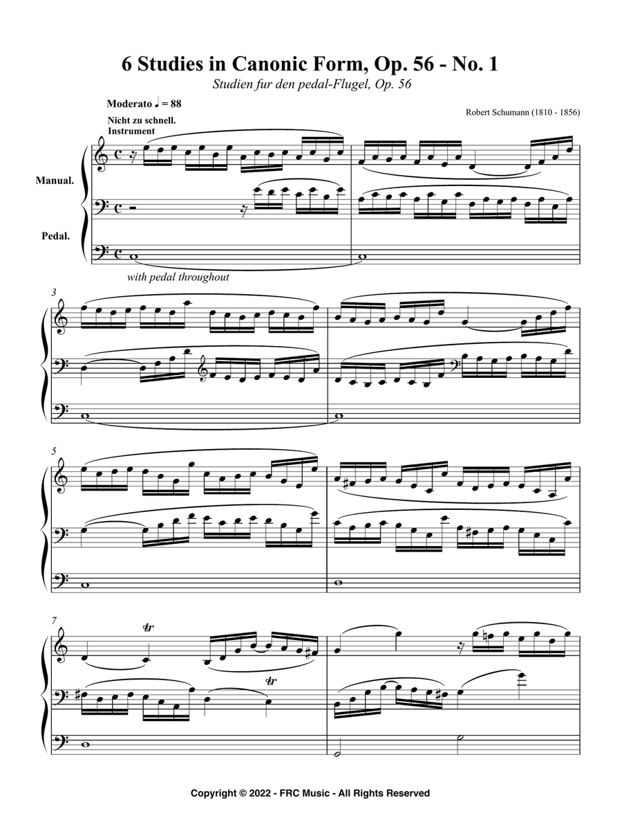 Schumann: 6 Studies in Canonic Form, Op. 56 - No. 1, Nicht zu schnell (Grand Piano) Piano Method scores gallery preview page 3