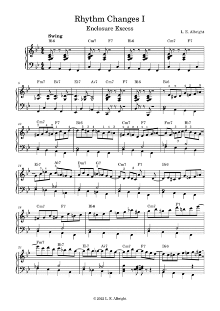 Piano Solos for Jazz Standards: Rhythm Changes Piano Solo scores gallery preview page 2