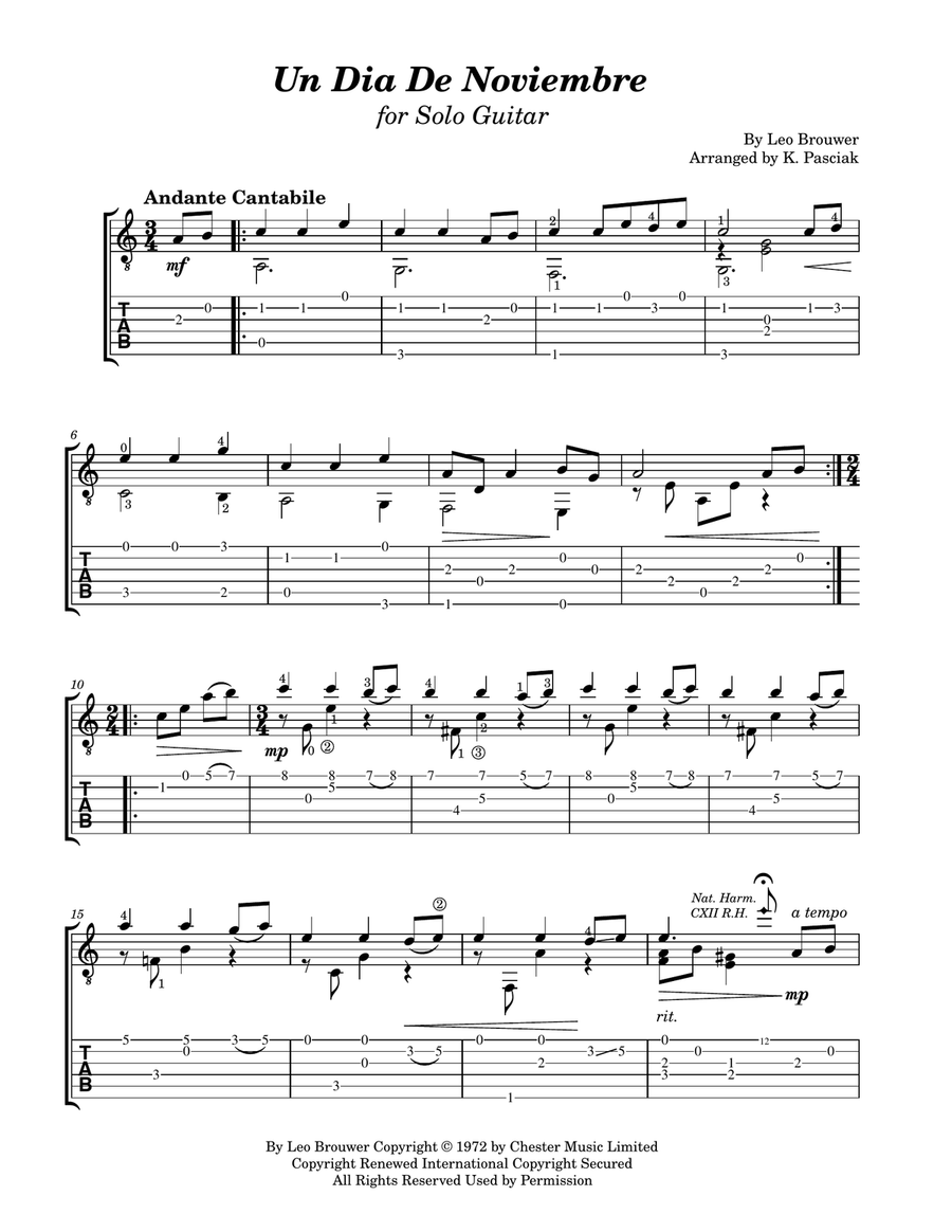 Un Dia De Noviembre Acoustic Guitar scores gallery preview page 2