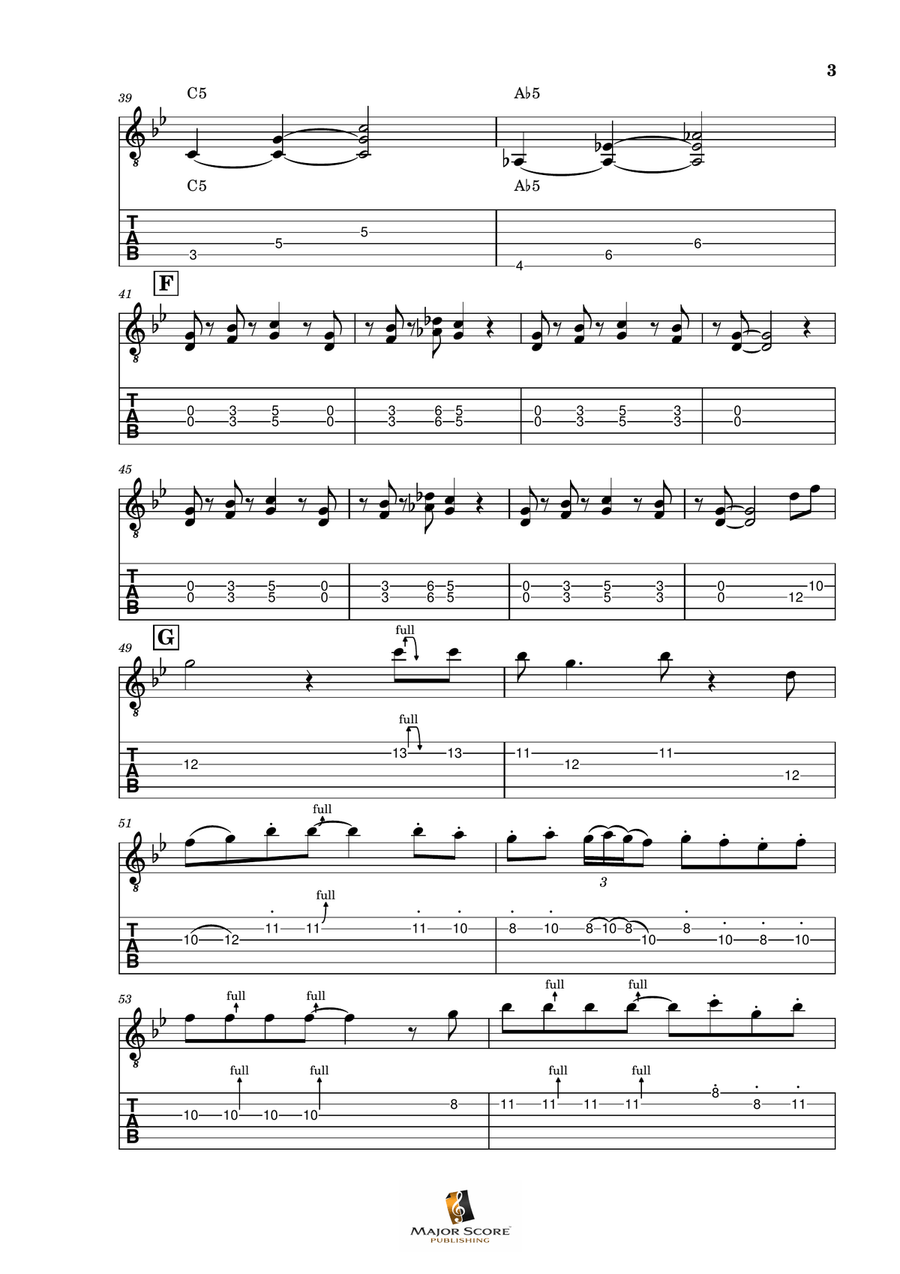 Smoke On The Water Smoke On The Water Guitar Tablature scores gallery preview page 3