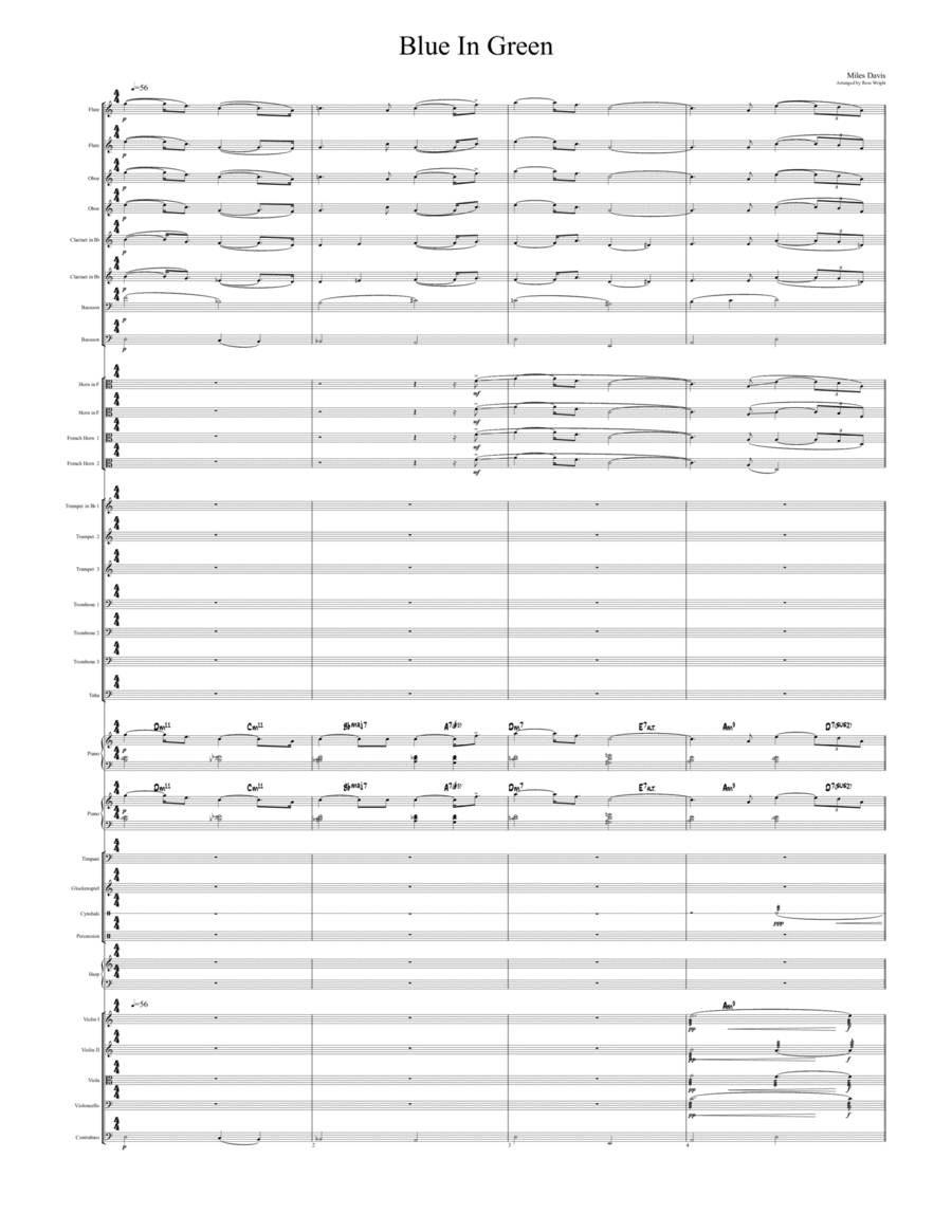 Blue In Green Full Orchestra scores gallery preview page 1