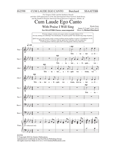 Cum Laude Ego Canto (With Praise I Will Sing)