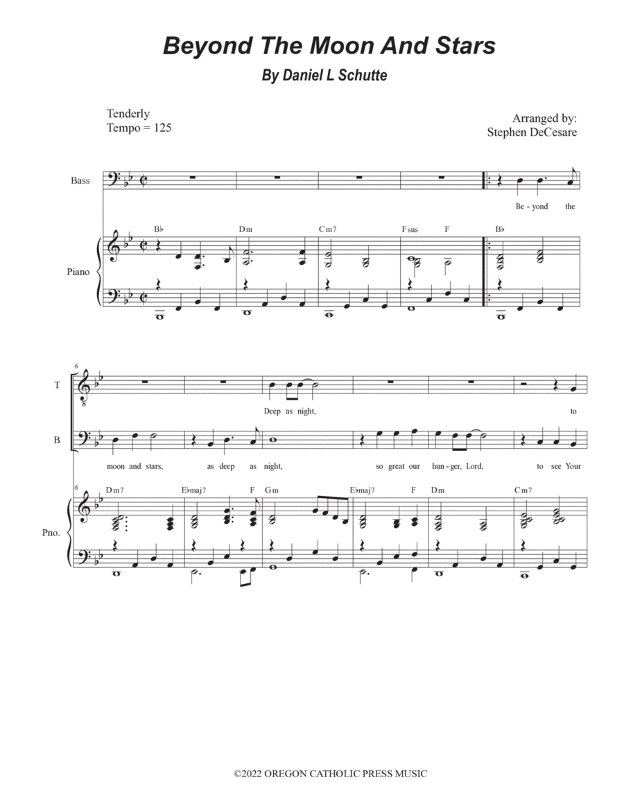 Beyond The Moon And Stars Tenor Voice scores gallery preview page 1