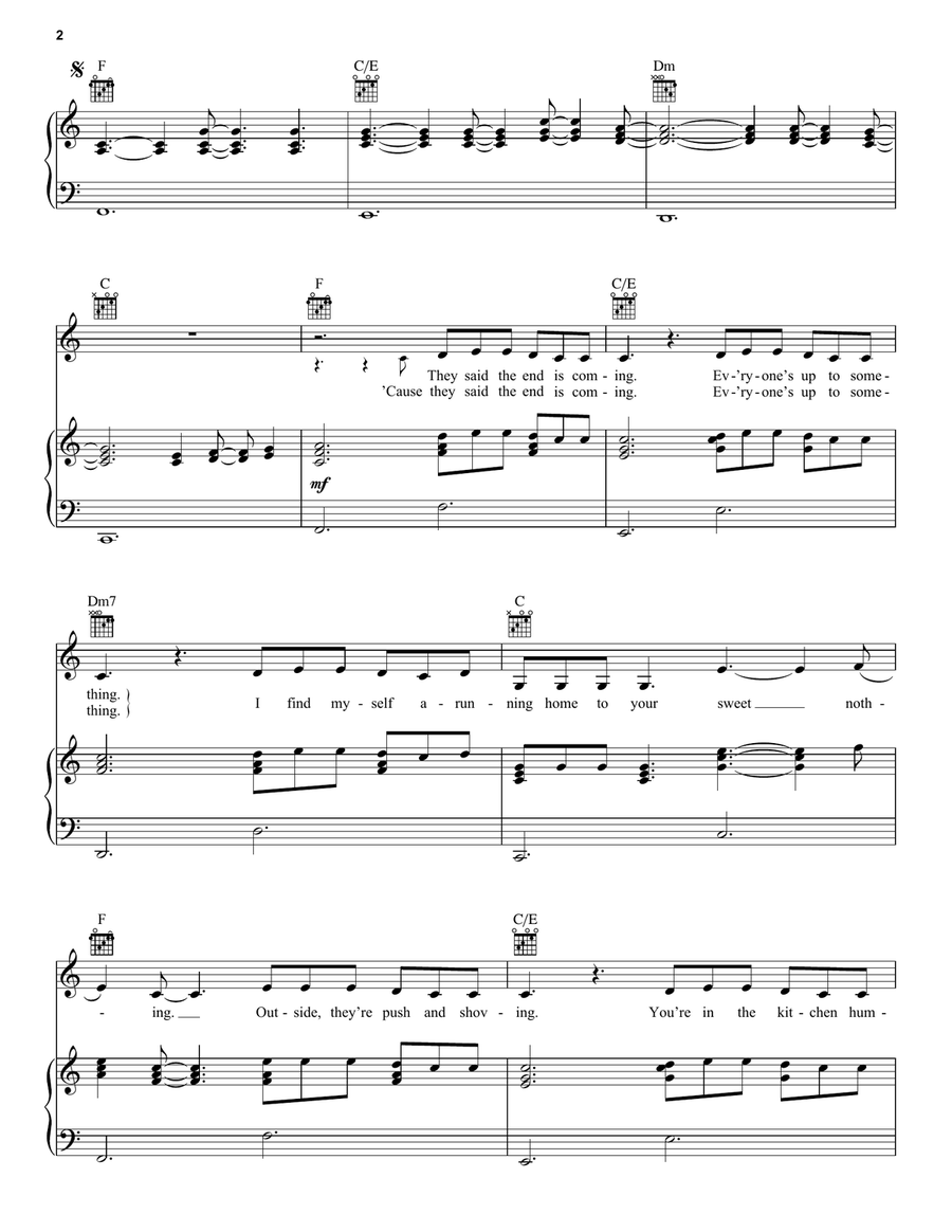 Sweet Nothing Sweet Nothing Piano, Vocal, Guitar scores gallery preview page 2