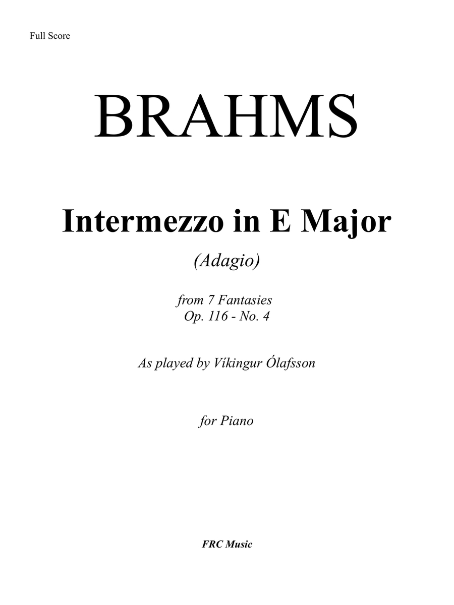 Brahms: Intermezzo Op. 116, No. 4 as played by Víkingur Ólafsson Piano Method scores gallery preview page 2