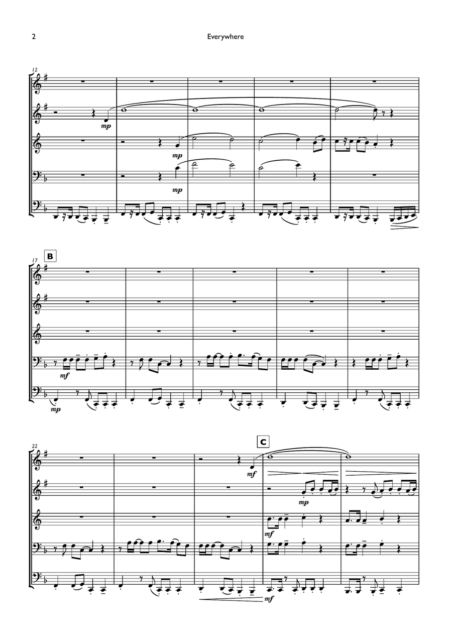 Everywhere Everywhere Brass Ensemble scores gallery preview page 2