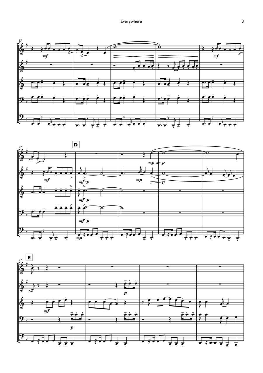 Everywhere Everywhere Brass Ensemble scores gallery preview page 3