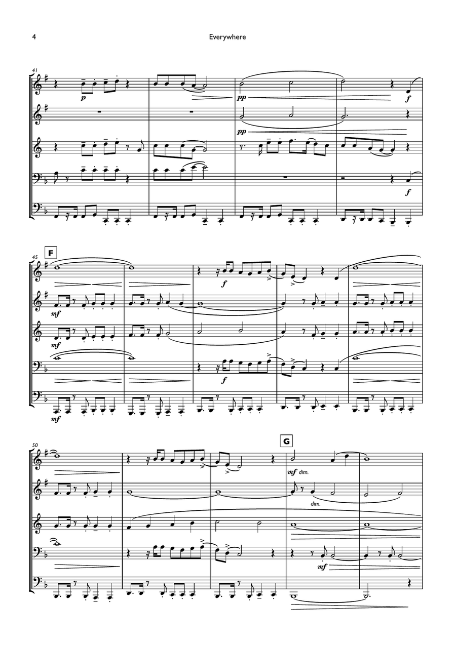 Everywhere Everywhere Brass Ensemble scores gallery preview page 4