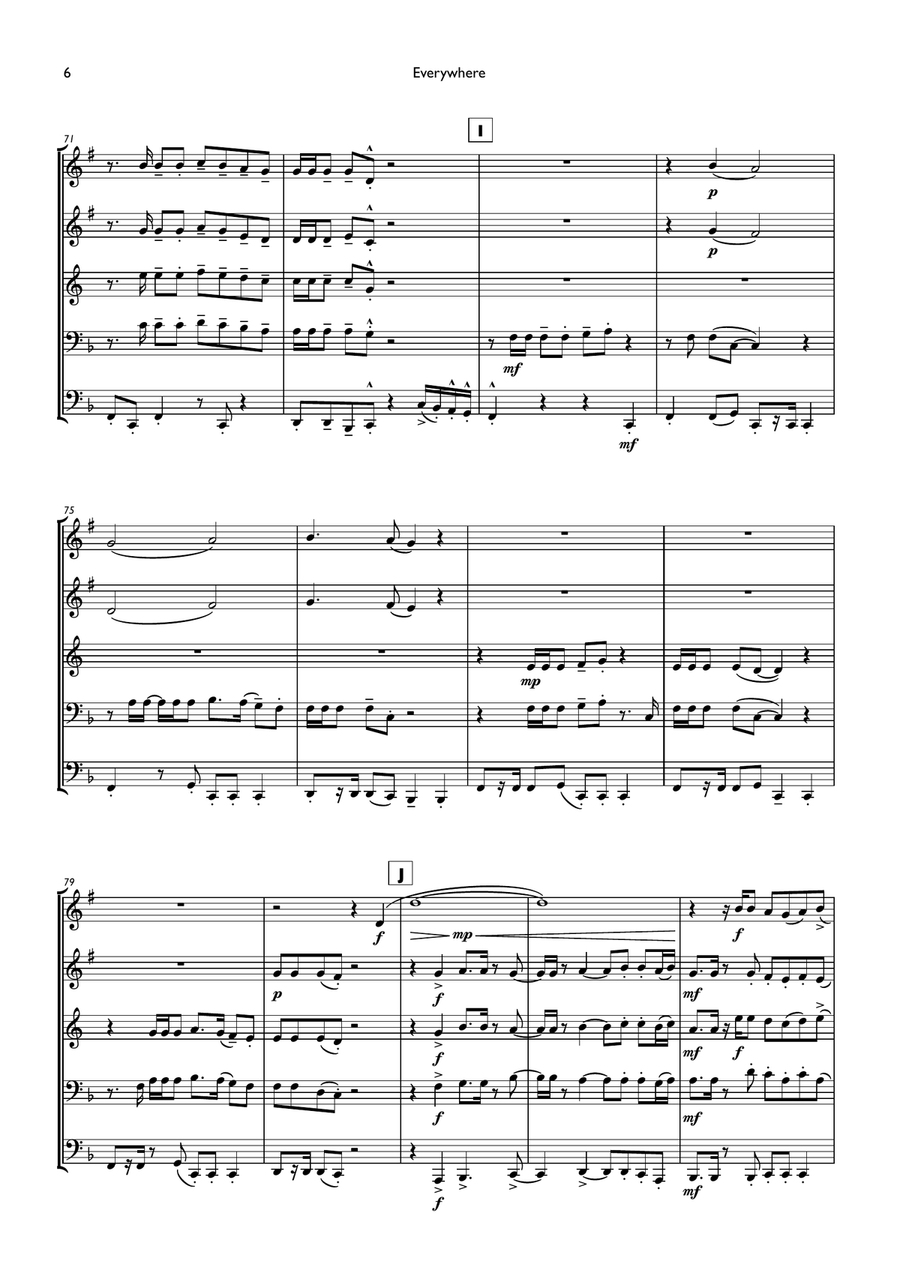 Everywhere Everywhere Brass Ensemble scores gallery preview page 6