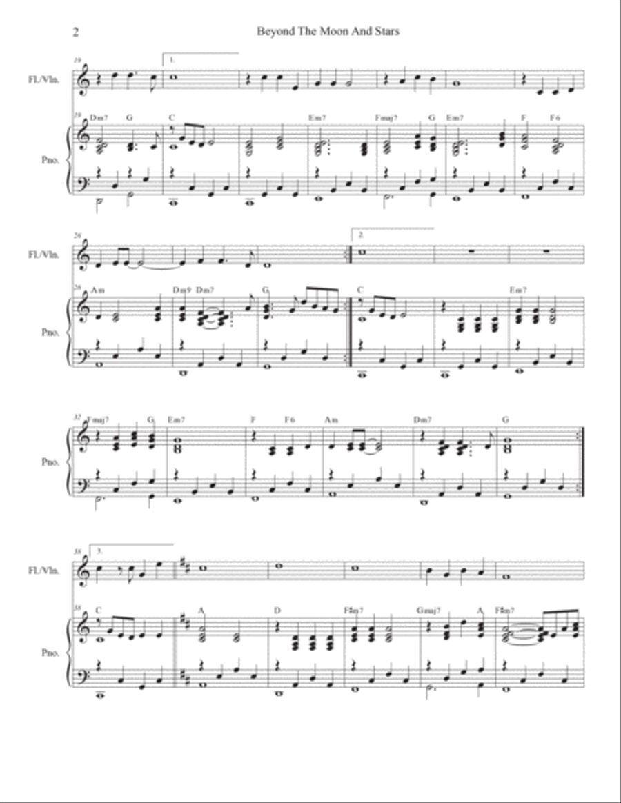 Beyond The Moon And Stars Flute Solo scores gallery preview page 2