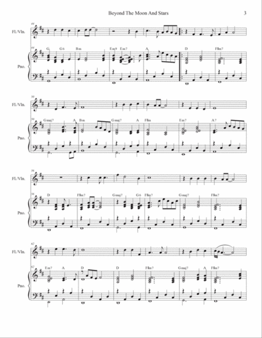 Beyond The Moon And Stars Flute Solo scores gallery preview page 3