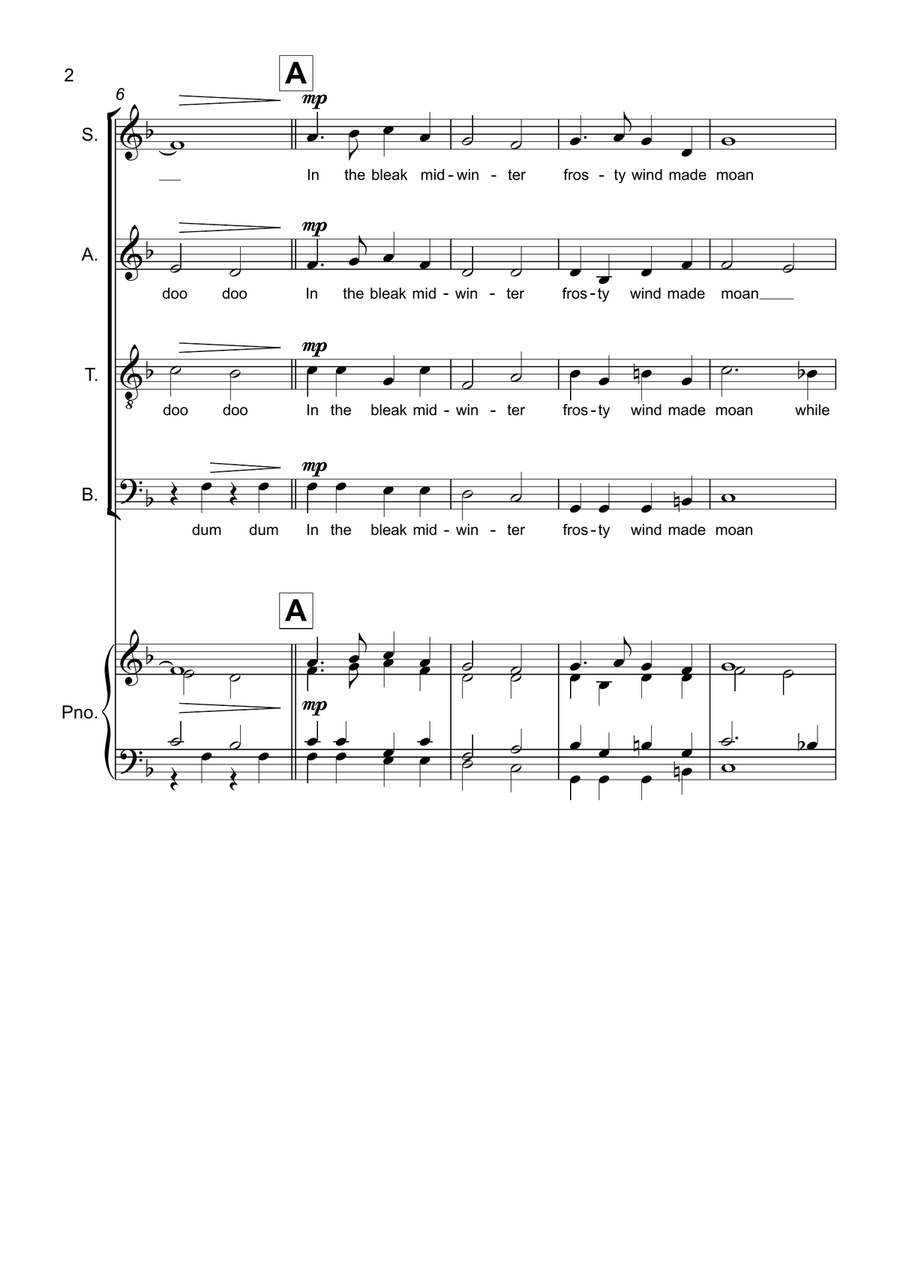 In The Bleak Midwinter In The Bleak Midwinter 4-Part scores gallery preview page 2