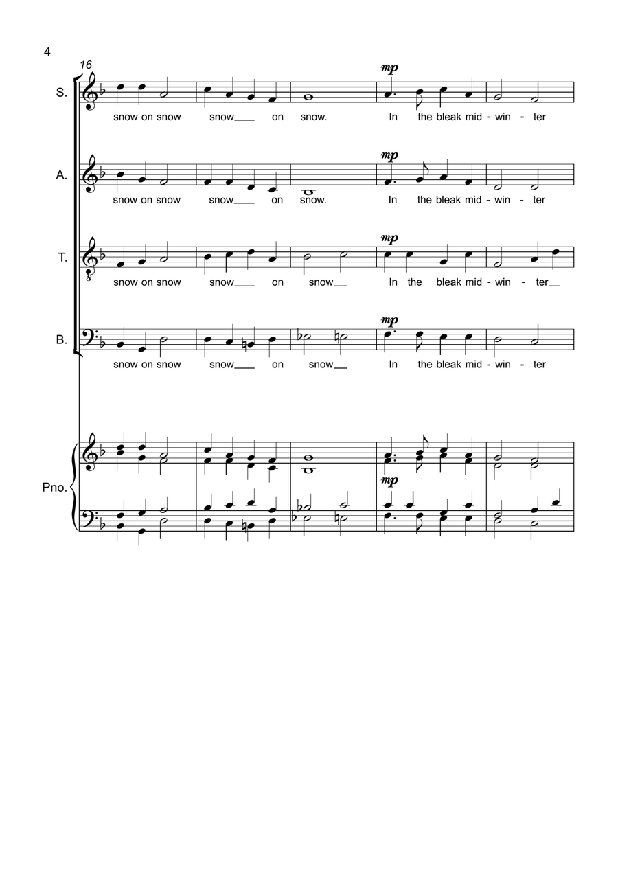 In The Bleak Midwinter In The Bleak Midwinter 4-Part scores gallery preview page 4