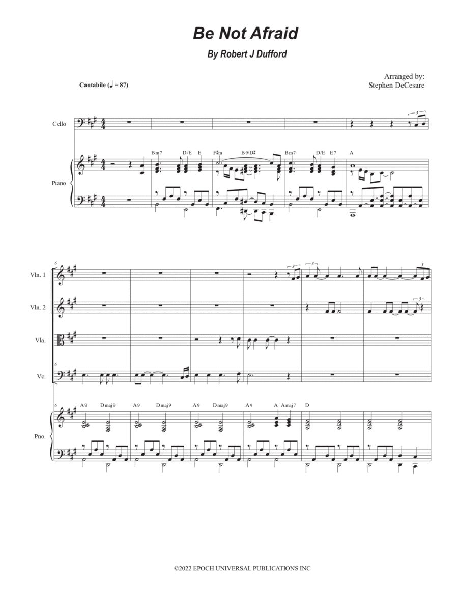 Be Not Afraid Cello scores gallery preview page 1