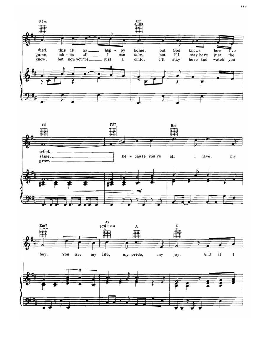 My Boy My Boy Piano, Vocal, Guitar scores gallery preview page 2