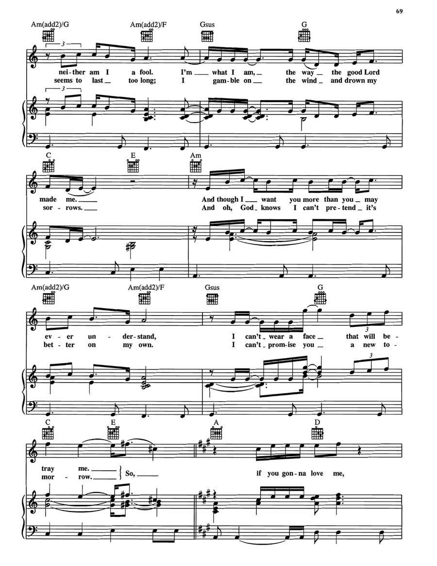 Love Me, Love The Life I Lead by Elvis Presley Piano, Vocal, Guitar - Digital Sheet Music page 2