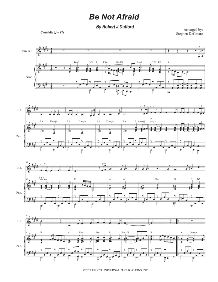 Be Not Afraid Horn scores gallery preview page 1