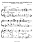 Variations on a cantus firmus in C Major for Organ