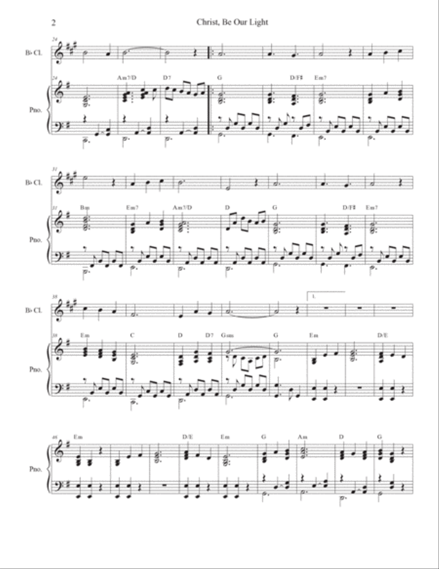 Christ, Be Our Light B-Flat Clarinet scores gallery preview page 2
