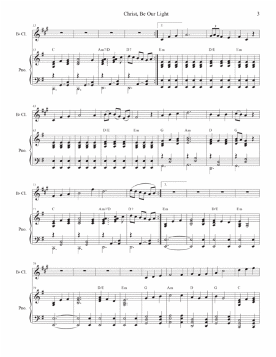 Christ, Be Our Light B-Flat Clarinet scores gallery preview page 3